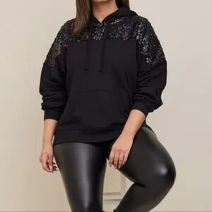 NEW Torrid Relaxed Sequin Hoodie Size 4 NWT